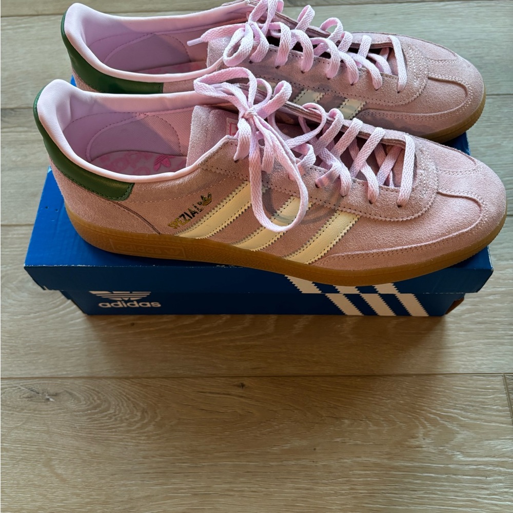 Adidas men's Pink and Green Gazelle Sneakers